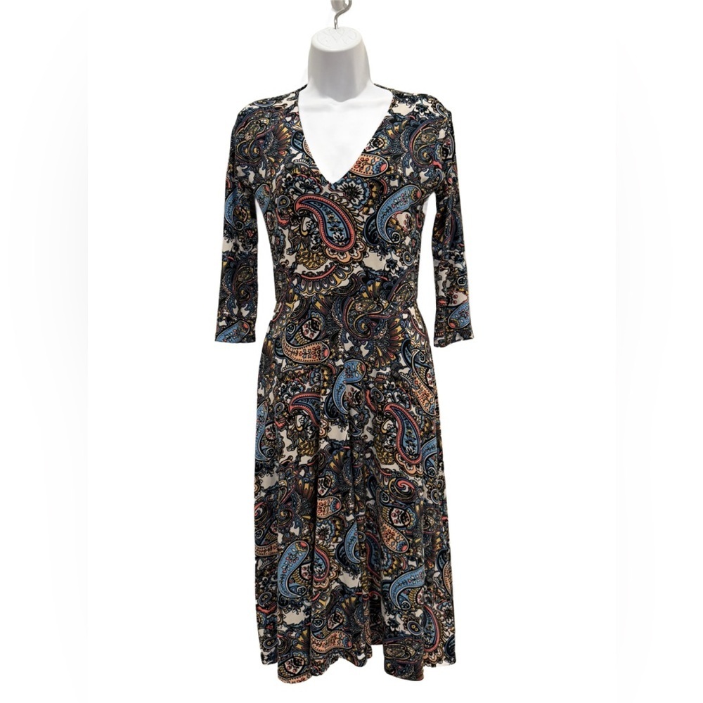 Agnes & Dora Multicolor Paisley Long Sleeve Dress in XS. #841